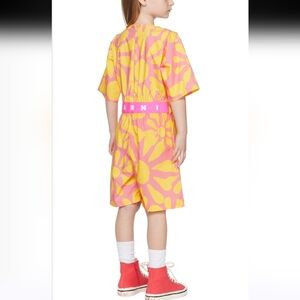 Marni Kids Floral Print Cotton Playsuit Size 6